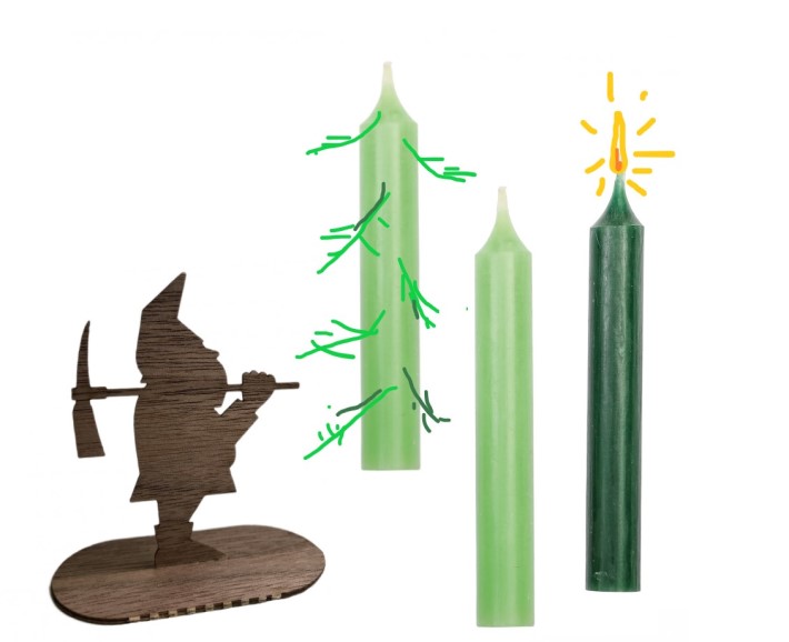 zwerg mit kerze - aufsteller zum advent