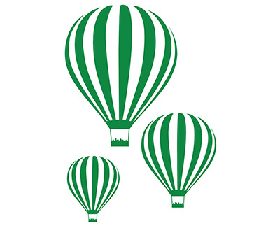 wandsticker - heißluftballon