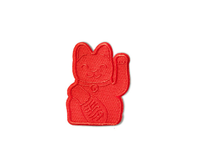 winkekatze patch - aufnähen, kleben, bügeln