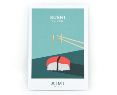 sehr coole ohrstecker - sushi in hübscher geschenkbox
