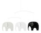 elefantenmobile - weiß-grau-schwarz